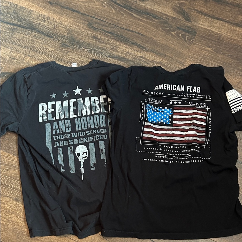 Two Men’s black Nine Line T-Shirts